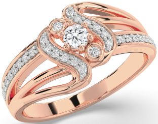 Diamond Rose Gold Round Promise Ring