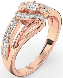 Diamond Rose Gold Round Promise Ring