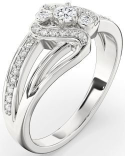 Diamond Platinum Round Promise Ring
