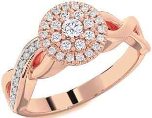Diamond Rose Gold Infinity Round Promise Ring