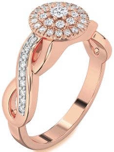 Diamond Rose Gold Infinity Round Promise Ring