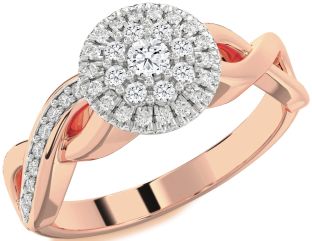 Diamond Platinum & Rose Gold Infinity Round Promise Ring