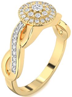 Diamond Gold Infinity Round Promise Ring