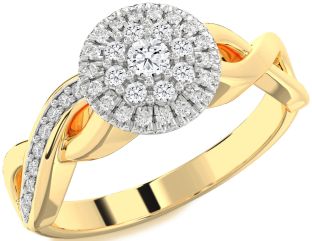 Diamond Platinum & Yellow Gold Infinity Round Promise Ring