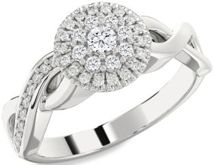 Diamond White Gold Infinity Round Promise Ring