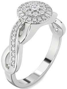 Diamond White Gold Infinity Round Promise Ring