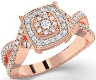 Diamond Rose Gold Infinity Round Pave Promise Ring