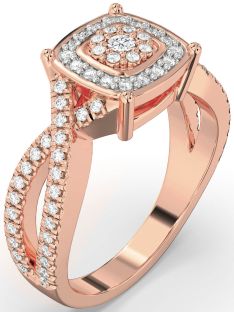 Diamond Rose Gold Infinity Round Pave Promise Ring