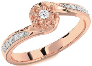 Diamond Rose Gold Round Pave Promise Ring