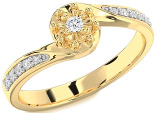 Diamond Gold Round Pave Promise Ring