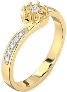 Diamond Gold Round Pave Promise Ring
