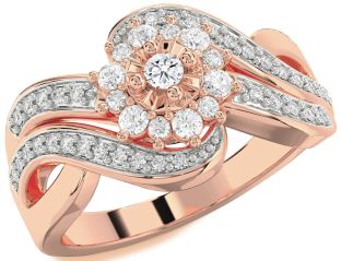 Diamond Rose Gold Halo Round Promise Ring