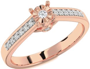 Diamond Rose Gold Round Pave Promise Ring