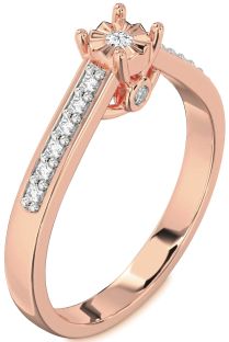 Diamond Rose Gold Round Pave Promise Ring