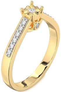 Diamond Gold Round Pave Promise Ring