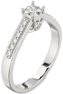Diamond Platinum Round Pave Promise Ring
