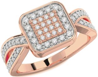 Diamond Rose Gold Round Pave Promise Ring