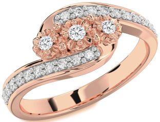 Diamond Rose Gold Round Two Stone Ring