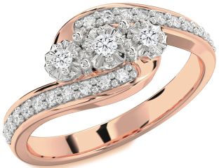 Diamond White Rose Gold Round Two Stone Ring