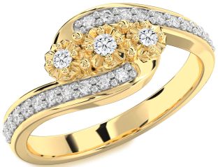 Diamond Gold Round Two Stone Ring