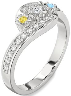 Diamond White Gold Round Two Stone Mother's Ring