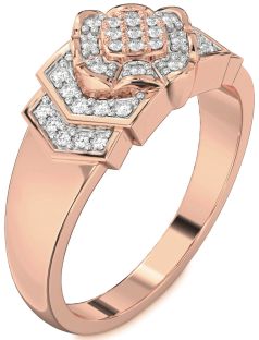 Diamond Rose Gold Round Promise Ring