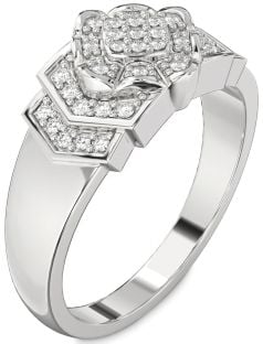 Diamond Platinum Round Promise Ring