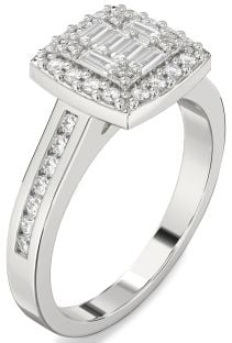 Diamond White Gold Baguette Pave Promise Ring
