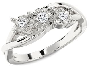 Diamond White Gold Round Three Stone Engagement Ring