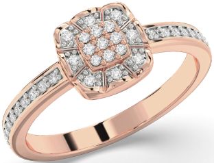Diamond Rose Gold Round Promise Ring