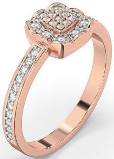 Diamond Rose Gold Round Promise Ring