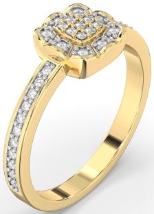 Diamond Gold Round Promise Ring