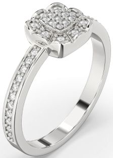 Diamond Platinum Round Promise Ring
