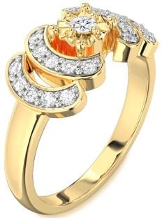 Diamond Gold Round Promise Ring