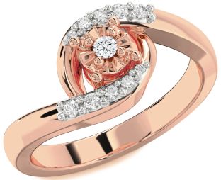 Diamond Rose Gold Round Promise Ring