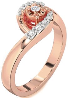 Diamond Rose Gold Round Promise Ring