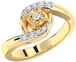 Diamond Gold Round Promise Ring