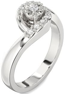 Diamond Platinum Round Promise Ring