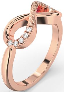 Diamond Rose Gold Infinity Round Ring