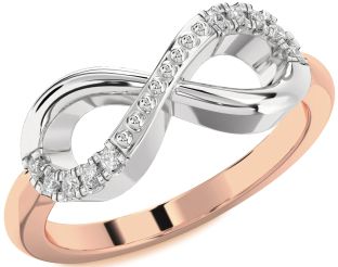 Diamond White Rose Gold Infinity Round Ring