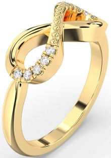 Diamond Gold Infinity Round Ring