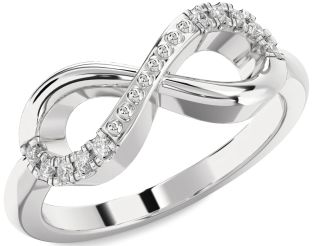 Diamond White Gold Infinity Round Ring