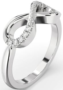 Diamond White Gold Infinity Round Ring