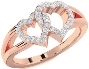 Diamond Rose Gold Heart Ring