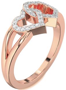 Diamond Rose Gold Heart Ring