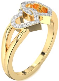 Diamond Gold Heart Ring