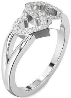 Diamond White Gold Heart Ring