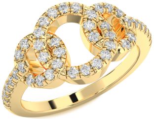 Diamond Gold Infinity Circle Ring