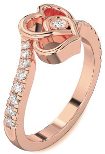 Diamond Rose Gold Heart Ring