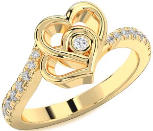 Diamond Gold Heart Ring